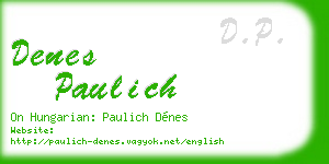 denes paulich business card